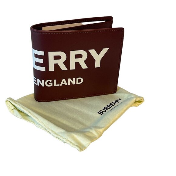 Burberry Other - Burberry Ronan Oxblood Leather Logo Bifold Wallet with removable ID wallet